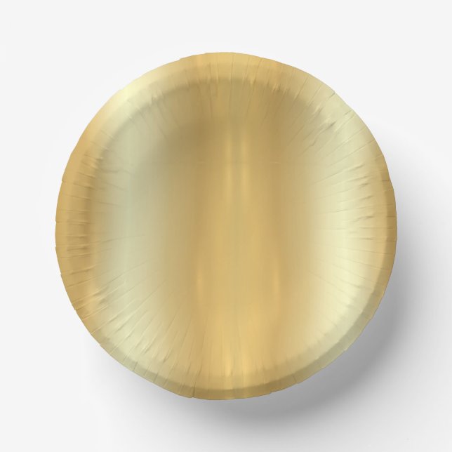 Template Gold Look Trendy Elegant Glamourous Paper Plate (Front)