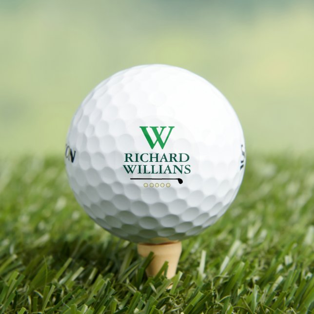 Template Golf Balls Custom Monogram with Name (Insitu Tee)