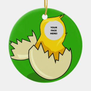 Template, Hatching Chick Ceramic Ornament
