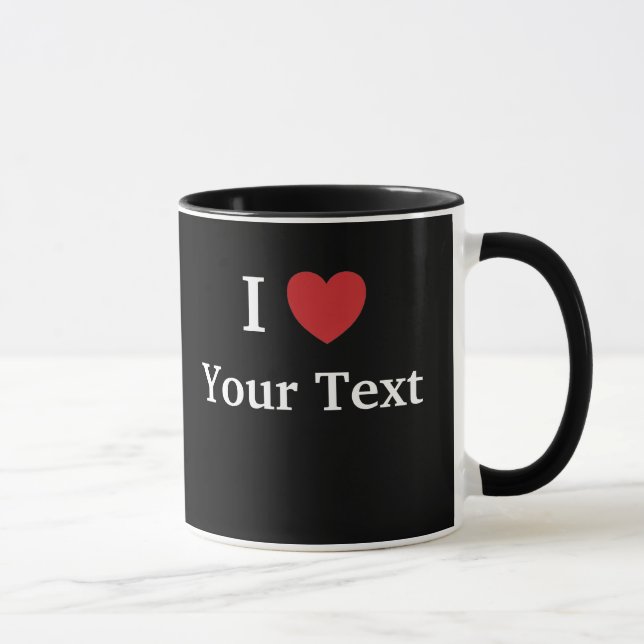 Template I Love / Loves Me Mug - Black - Add text (Right)