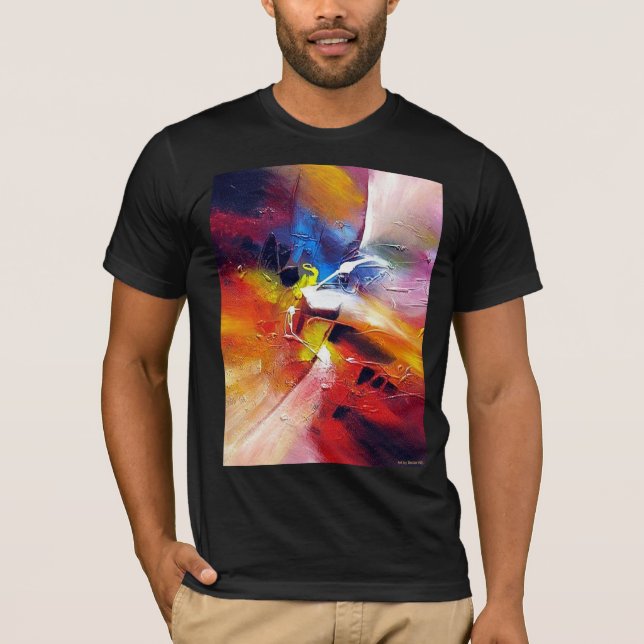 Template Modern Abstract Art Painting Black Colour T-Shirt (Front)