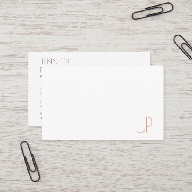 Template Modern Elegant Monogram Professional Business Card (Front/Back In Situ)