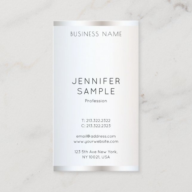 Template Modern Elegant Professional Vertical Business Card (Front)