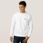 Template Modern Monogram Elegant Men's Basic Sweatshirt<br><div class="desc">Template Modern Monogram Elegant Trendy White Men's Basic Sweatshirt.</div>