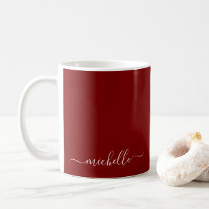 Template Name Color Deep Red Typography Script Coffee Mug