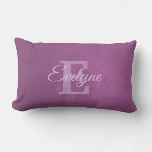 Template Name Monogram Letter E Hand Script Chic Lumbar Cushion
