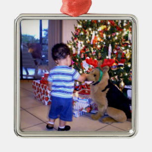 Template ornament, insert your own photo metal ornament
