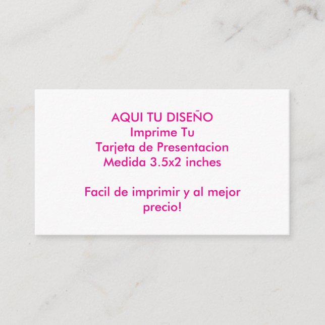 Template para Tarjetas de Presentacion Your design Business Card (Front)