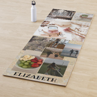 Template Photo Collage Custom Name Cute Yoga Mat