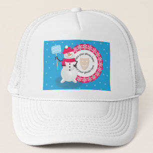 Template photo Happy Holidays Snowman Trucker Hat