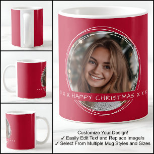 Template Photo Message Keepsake Christmas Red C81 Coffee Mug