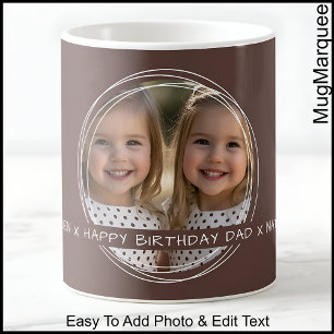 Template Photo Message Keepsake Dad Brown C33 Coffee Mug