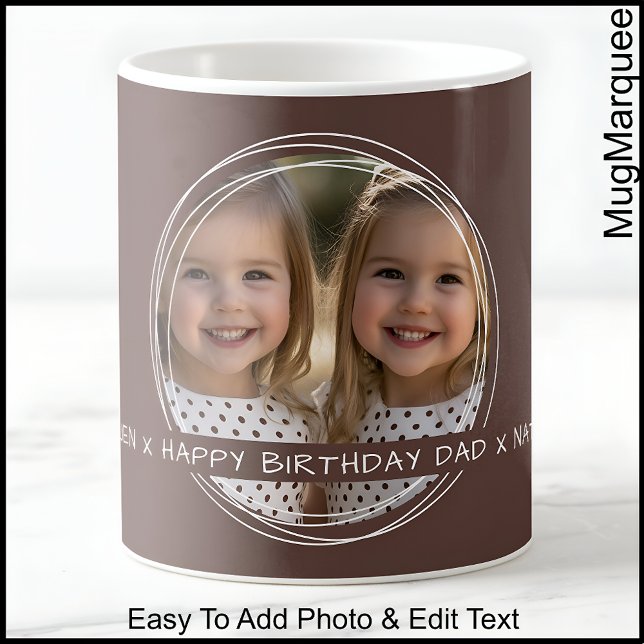 Template Photo Message Keepsake Dad Brown C33 Coffee Mug (Creator Uploaded)