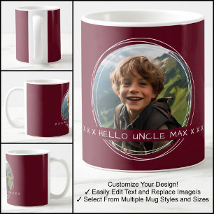 Template Photo Message Keepsake Uncle Maroon C31 Coffee Mug