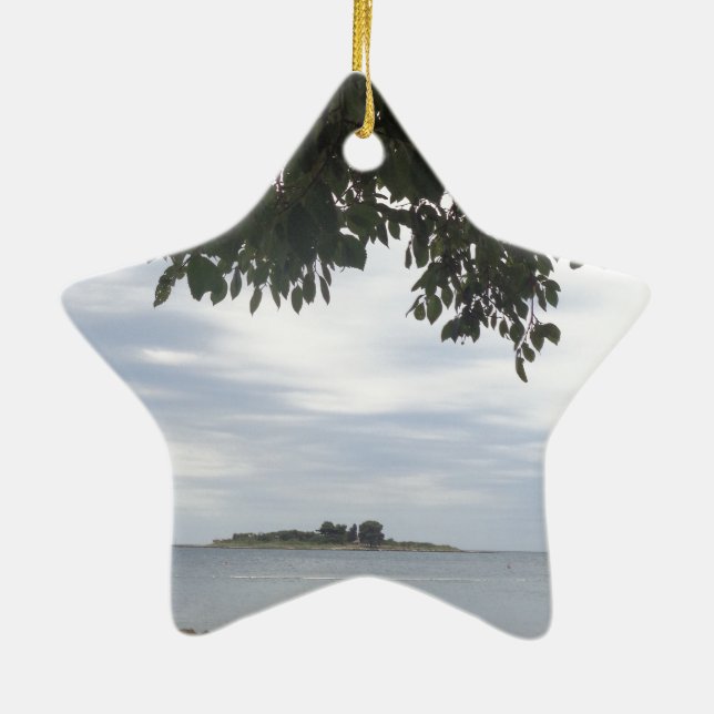 Template Photo Rectangle Camera Ceramic Tree Decoration (Back)