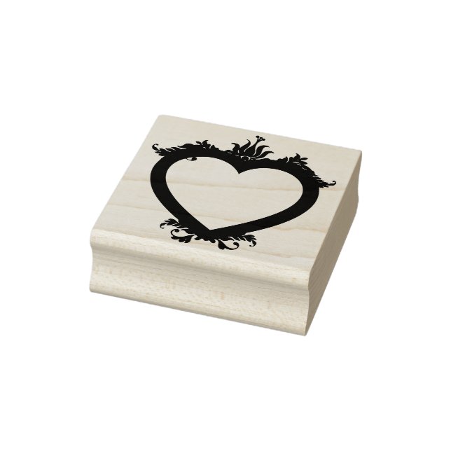 template put your name floral hart art stamp (Stamp)