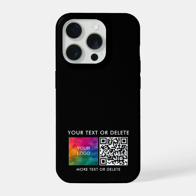 Template QR Code Upload Your Business Logo to iPhone Case (Back)
