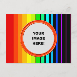 Template, Rainbow Border Postcard