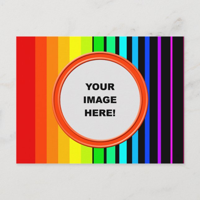 Template, Rainbow Border Postcard (Front)