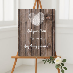 Template rustic wood cards and gifts wedding sign