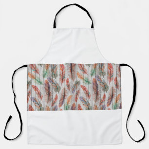 Template seamless pattern with colour feathers. Fr Apron