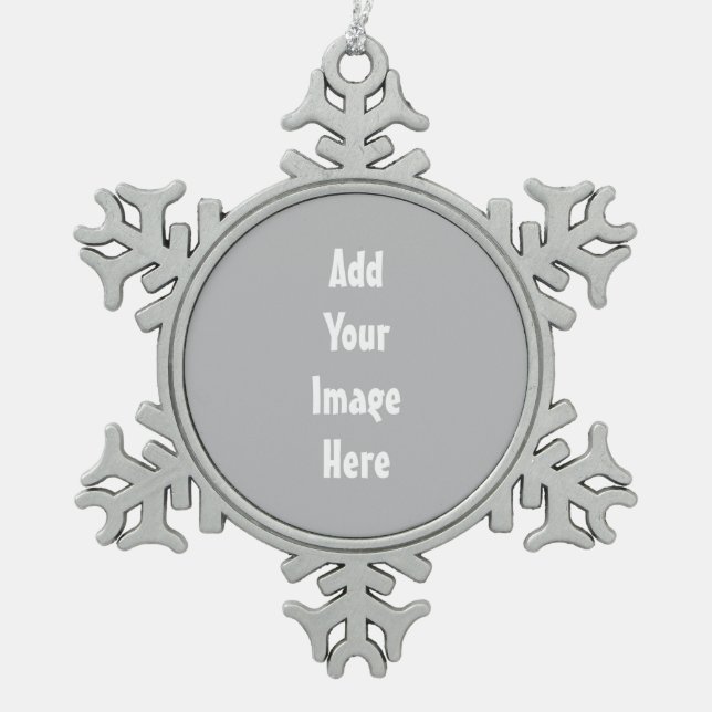 Template Snowflake Pewter Christmas Ornament (Front)
