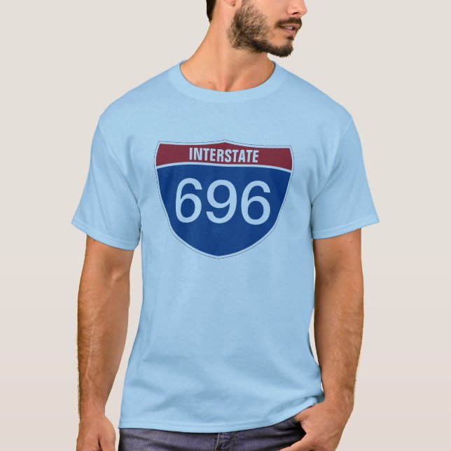 Template text INTERSTATE THREE DIGIT NUMBERS T-Shirt (Front)
