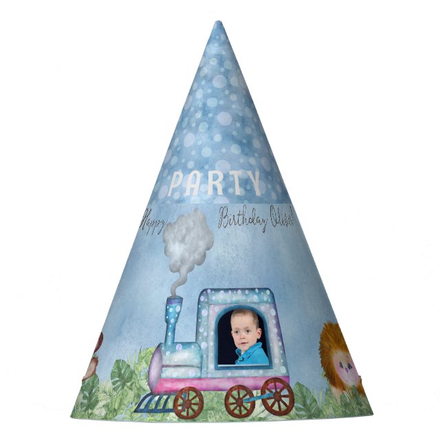 Template train engine Party Hat (Front)