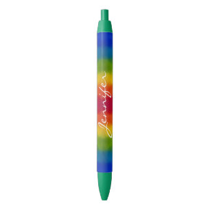 Template Trendy Colourful Custom Handwriting Blue Ink Pen