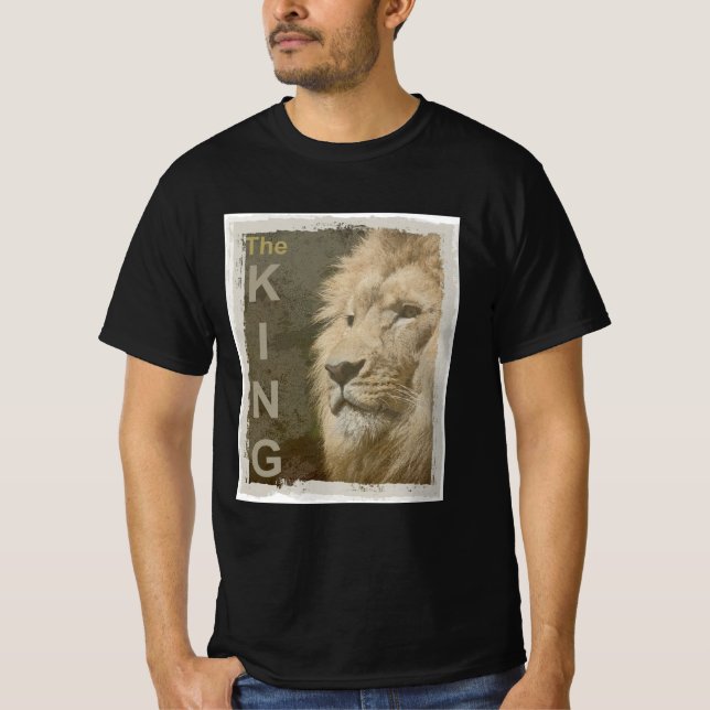 Template Trendy Lion Black Colour Elegant Modern T-Shirt (Front)