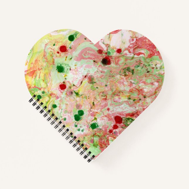 Template Trendy Modern Abstract Pink Red Yellow Notebook (Front)