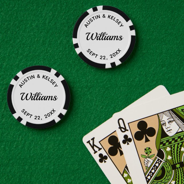 Template Wedding Favour Name and Date Poker Chips (Poker Table (Double))