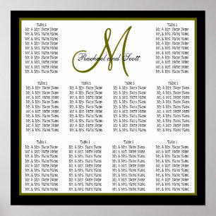 Template Wedding Seating Chart Monogram Names