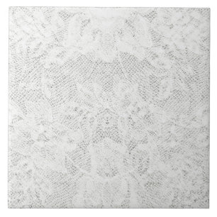 Template - White Lace Background Ceramic Tile