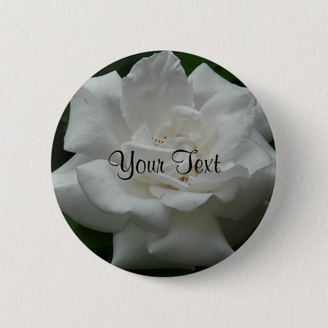 Template White Rose 6 Cm Round Badge (Front)