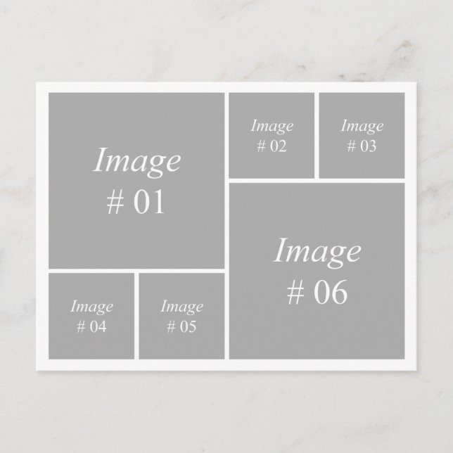 template with 6 square images postcard (Front)