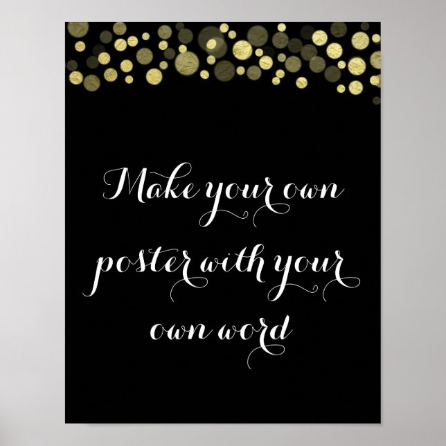 Template with gold design Make Your Own Poster (Front)