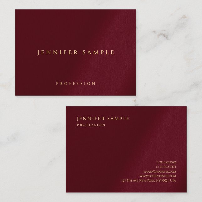 Template Your Custom Gold Colour Text Mighty Business Card (Front/Back)