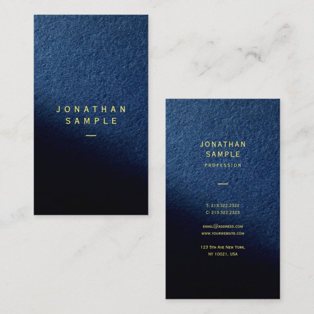Template Your Custom Text Vertical Signature Matte Business Card (Front/Back)