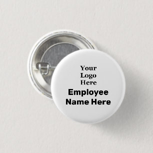 Template Your Logo Here & Employee Name 3 Cm Round Badge