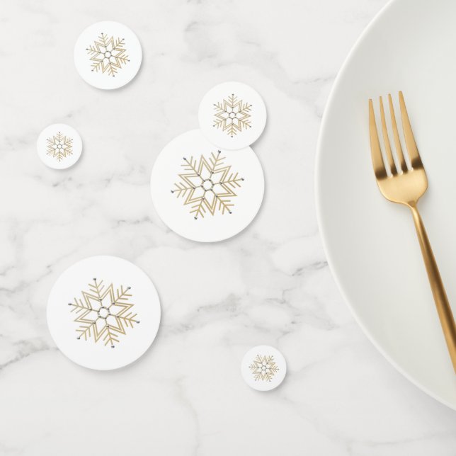 TemplateNF Silver & Gold Snowflakes Table Confetti (Group)