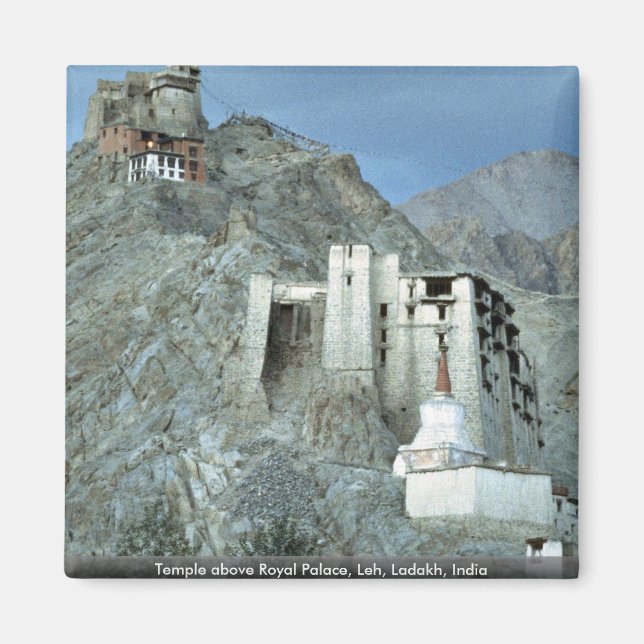 Temple above Royal Palace, Leh, Ladakh, India Magnet (Front)
