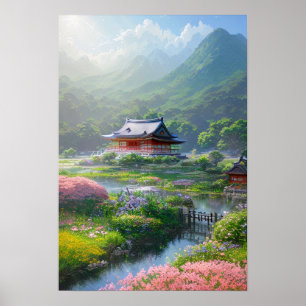 Temple and Beautiful Nature Poster