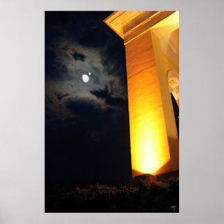 Temple at night poster