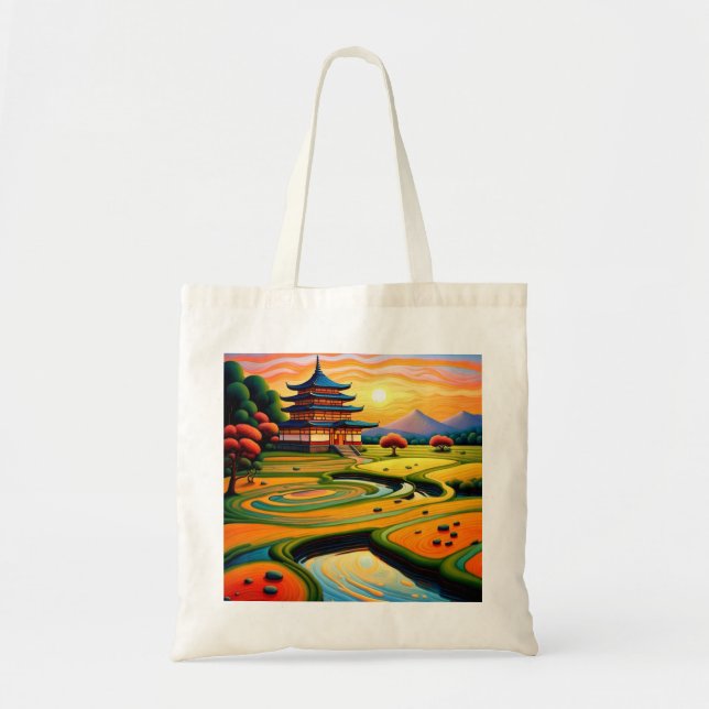 Temple at Sunset 2 Tote Bag (Front)