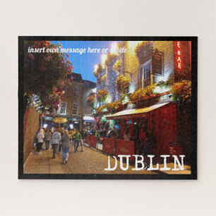Temple Bar, Dublin, custom text Jigsaw Puzzle