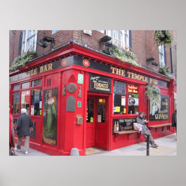 "Temple Bar" -- Dublin, Ireland Poster (Front)