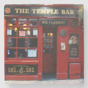 Temple Bar, Dublin, Irish Pub Marble Coaster. Stone Coaster