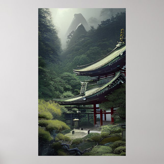 Temple - Colourful Painting Poster (Front)