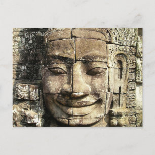 Temple Face, Cambodia Vintage Postcard